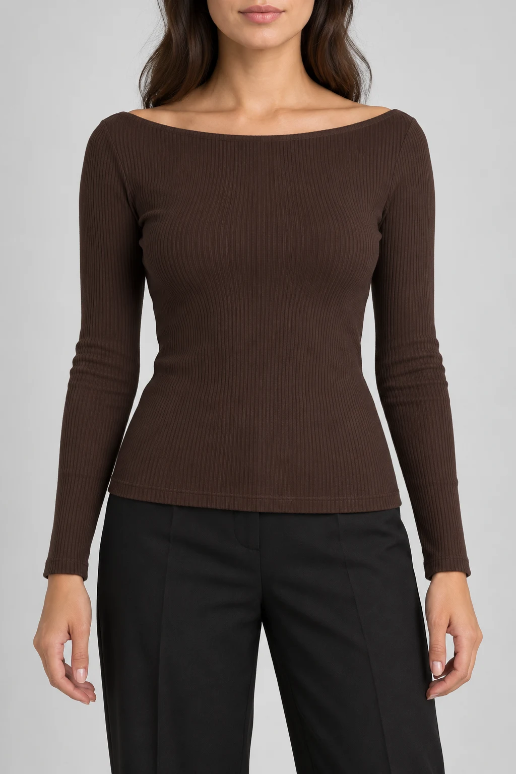 Nightshift Boat Neck in Dark Brown