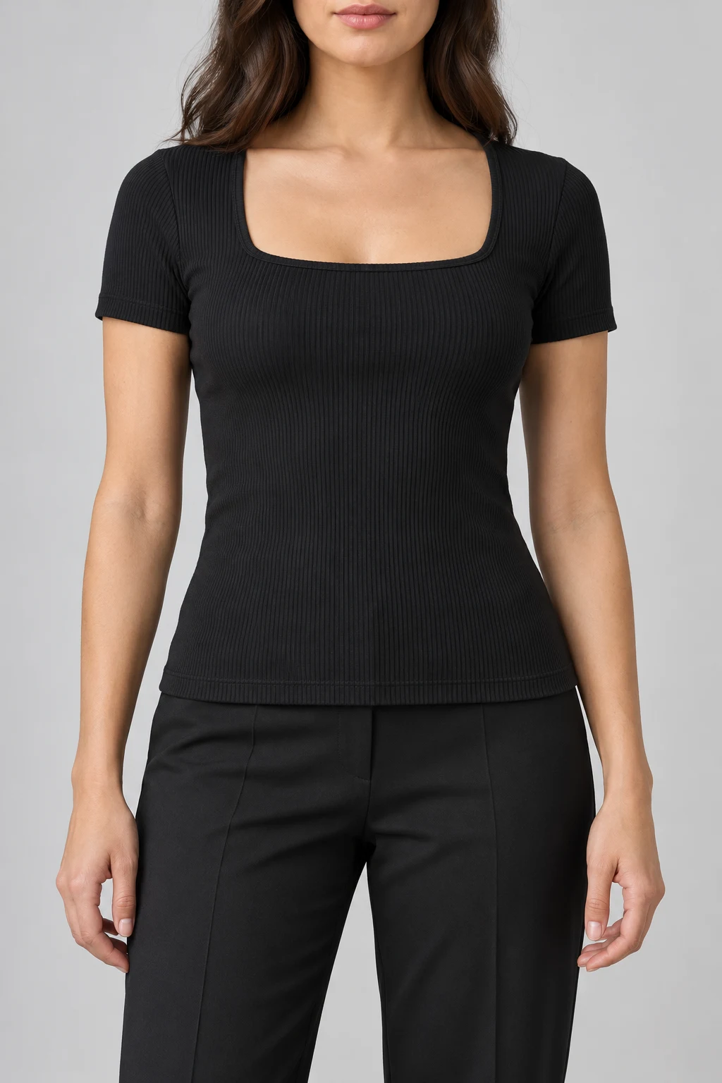 Downtown Square Tee in Black
